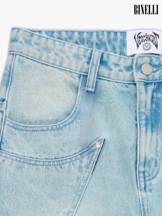 Keng Vescartes baggi jinsi, ayollar, erkaklar, o‘smirlar uchun, S-XXL o‘lchamlari
