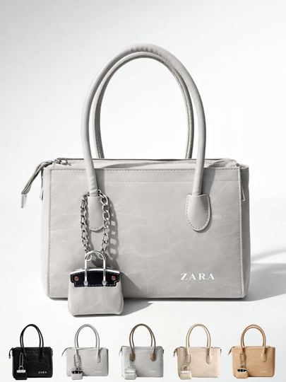 Современная женская сумка-клатч ZARA 2 в 1, с мягким кожаным плечевым ремнем — MODEX1-ZARASUMKA01-СЕРЫЙ