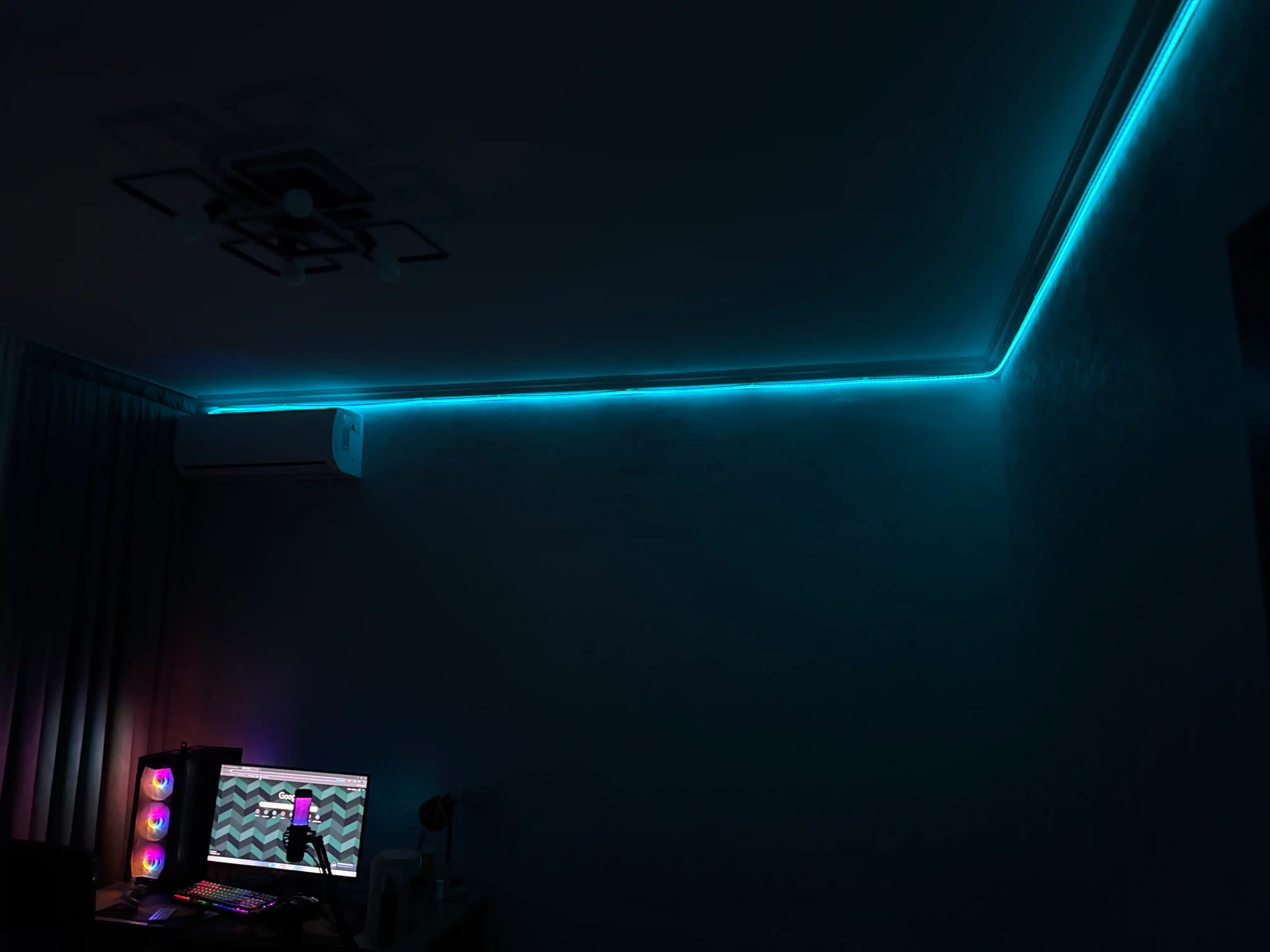 Egiluvchan neon LED tasmasi, RGB LED pulti, tovushga rangli reaksiya