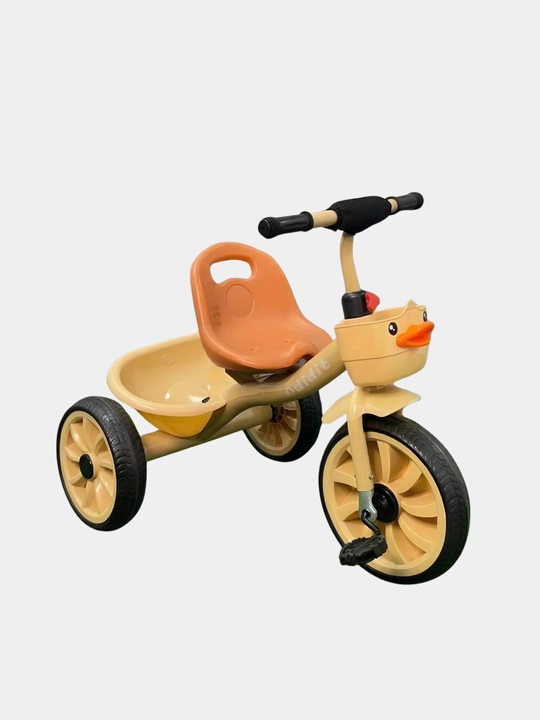 Savatli va sozlanadigan rulli bolalar uch g‘ildirakli velosipedi