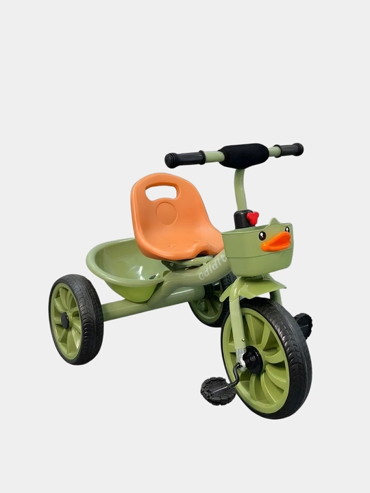 Savatli va sozlanadigan rulli bolalar uch g‘ildirakli velosipedi