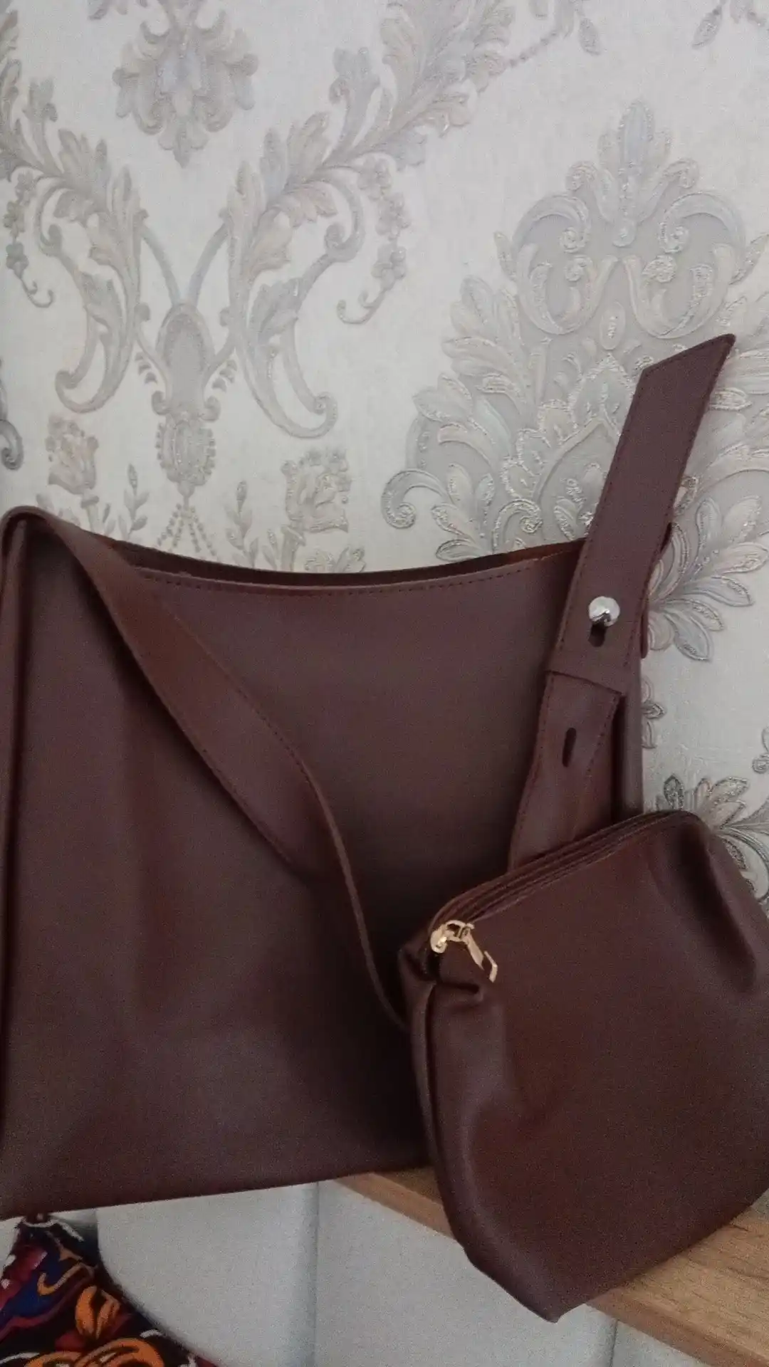 Sumka ayollar uchun 2 tasi 1 da, yelkama katta shopper-kosmetik sumka, eco teridan