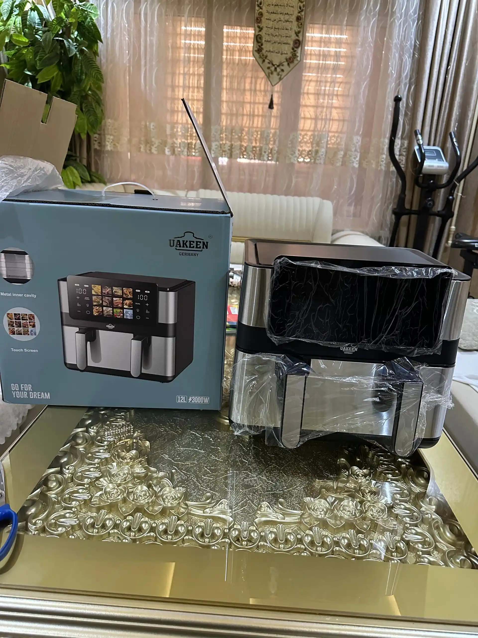 Elektr aerogril, 12 tasi 1 da, yog‘siz pishirish uchun frityurnitsa, 12 litr, 3000 Vt