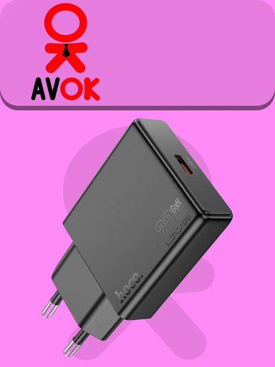 N37 Delgado tarmoq zaryadlash moslamasi, PD20W, Type-C, EU shtekeri, qora, 1 m kabel bilan - 