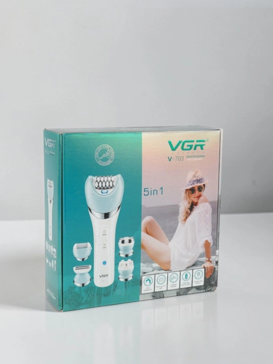 Professional epilyator modeli VGR V-703 simsiz, 5 x 1 xil nasadka ayollar tanasi uchun