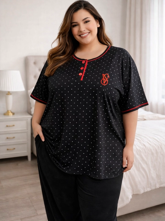 Katta o‘lchamli, uyda va uxlash uchun qulay pijama, standart, 62, 64, 66