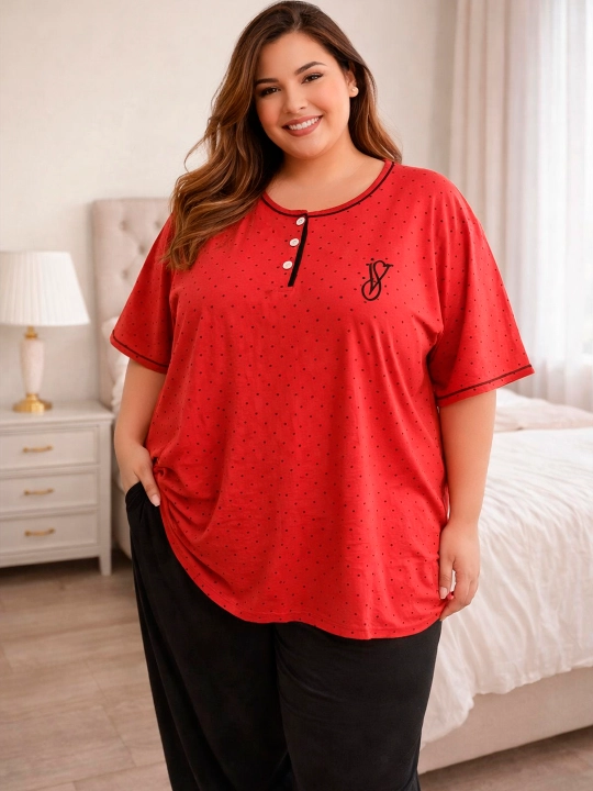 Katta o‘lchamli, uyda va uxlash uchun qulay pijama, standart, 62, 64, 66