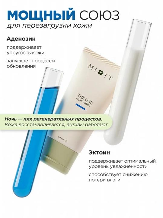 Tungi oziqlantiruvchi yuz kremi MIXIT The One Night Cream, 50 ml
