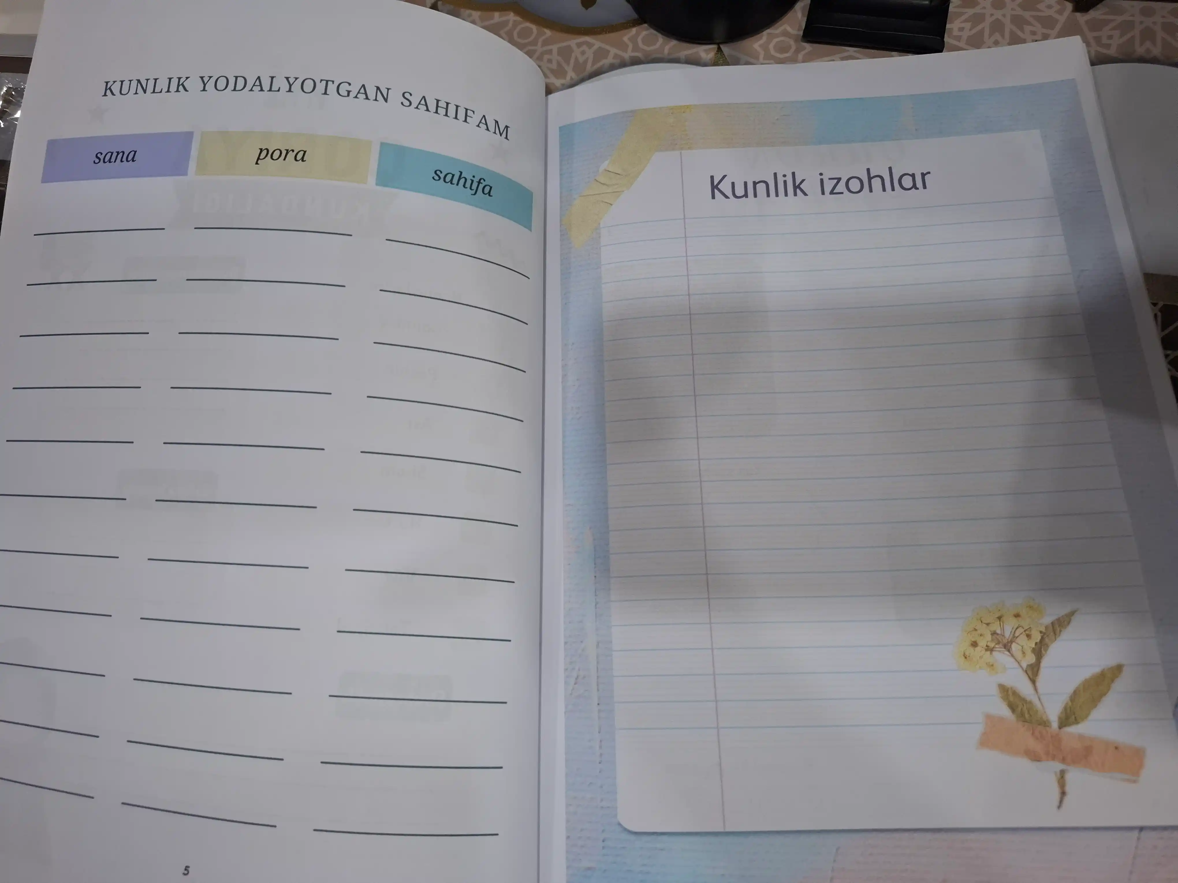Qoriya kundaligi Planner Lugat daftari A4, 120-bet, sahifalarm biznes daftar A5, 80-bet