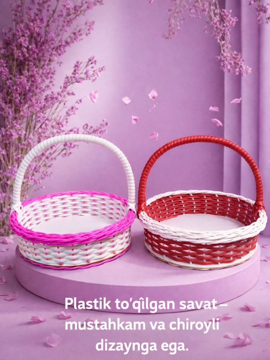 Meva va non uchun savat, to‘rtburchak, oval shaklidagi non idish - 