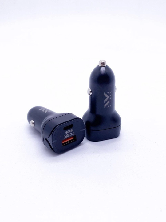 Автомобильное зарядное устройство, USB-A+Type C - 