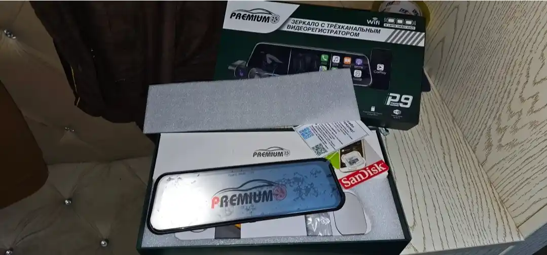 Videoregistrator-oyna PREMIUM-P9, CarPlay, (3 kamera,2.5K, Wi-Fi) Tungi rejim+32Gb fleshka