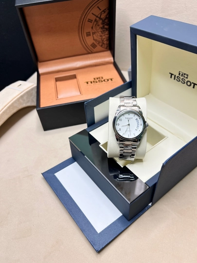 Мужские часы Tissot, механика, с кожаным и металлическим ремешком, в подарочной коробке — WATCHOZ-TISSOT16AA-МОЛОЧ