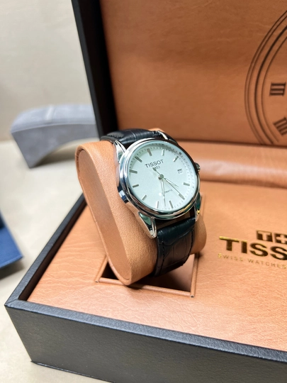 Мужские часы Tissot, механика, с кожаным и металлическим ремешком, в подарочной коробке — WATCHOZ-TISSOT16AA-ЧЕРНСТЕ
