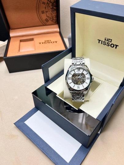 Мужские часы Tissot, механика, с кожаным и металлическим ремешком, в подарочной коробке