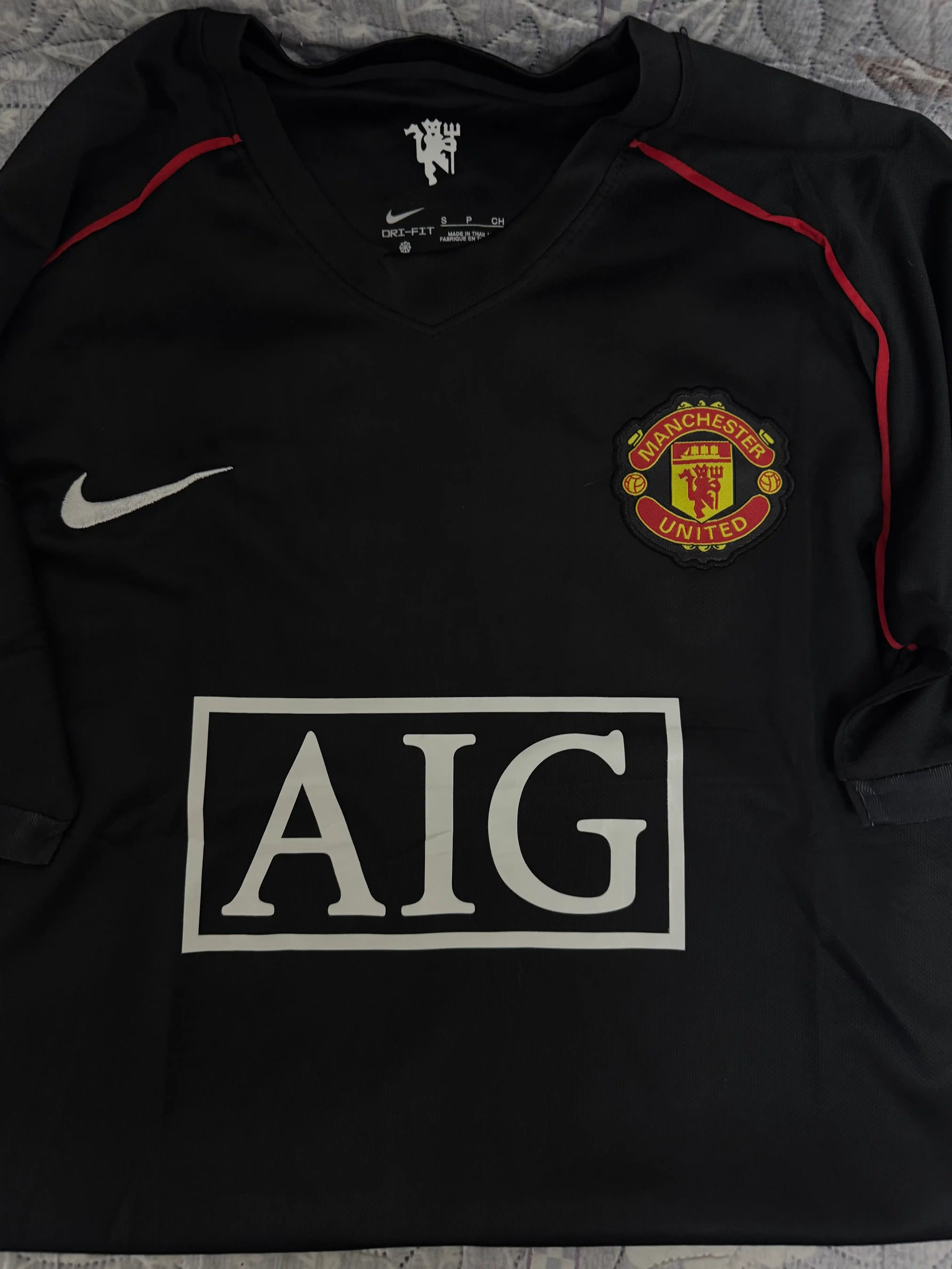 Futbol retro-forma - "Manchester Yunayted 2008", qora rang, yengi kalta, sport kiyim