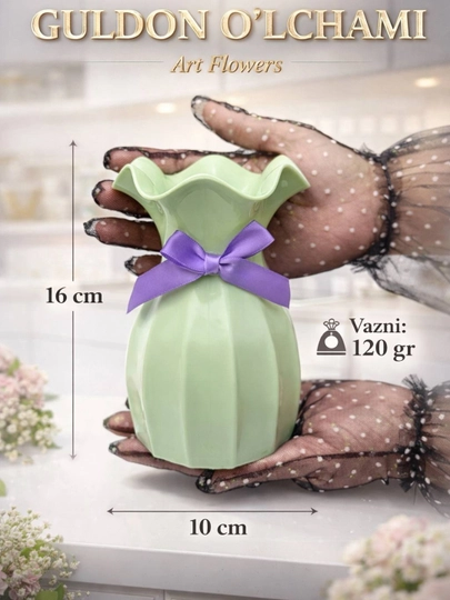 Tabiiy va sun’iy gullar uchun guldon vaza, plastik, kauchuk va plastmassa materiallardan