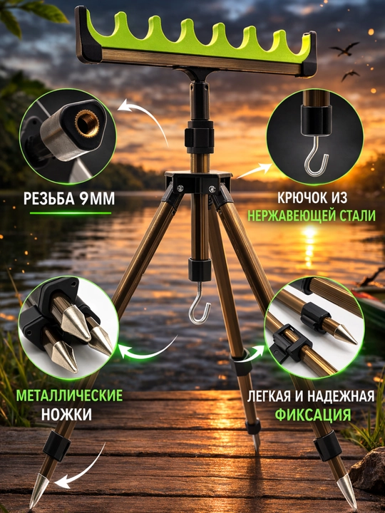 Подставка тренога для удочки удилищ спиннинга