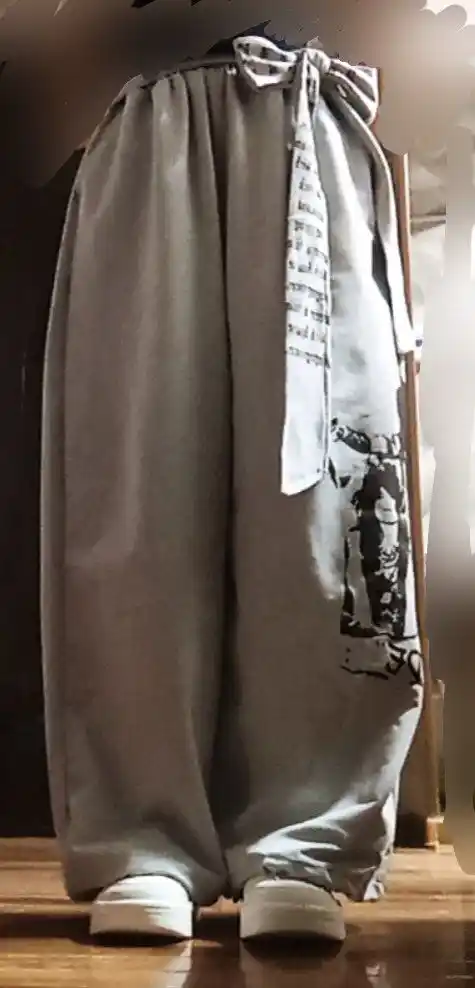 Ayollar yozgi sport shimi, keng oversize shim, yozgi triko