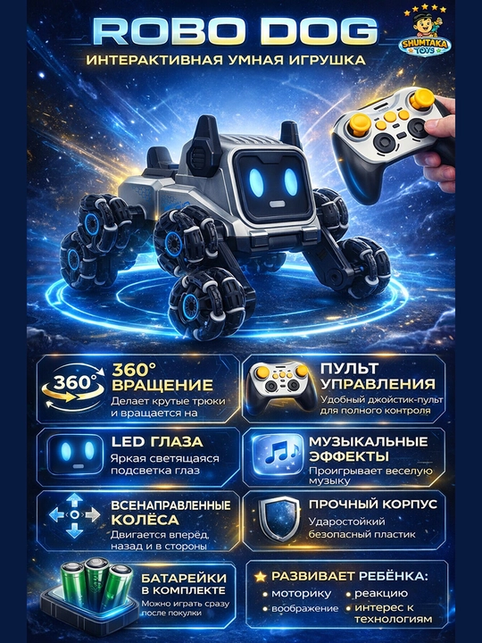 Интерактивная игрушка робопёс на радиоуправлении - 