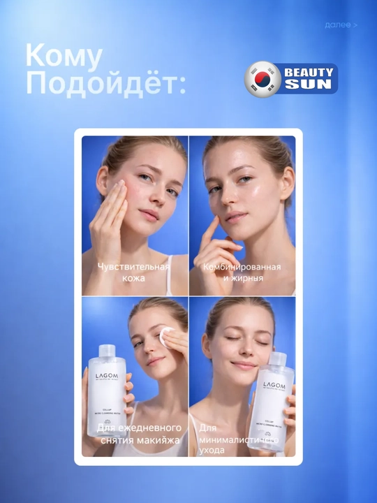 Очищающая вода, Lagom, Cellup Micro Cleansing Water, 350 мл