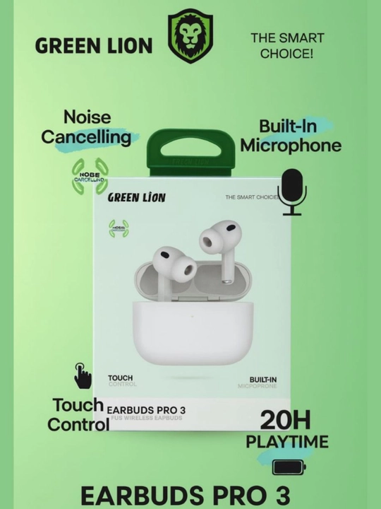 Simsiz quloqchinlar Green Lion Earbuds Pro 3,   Bluetooth 5.3