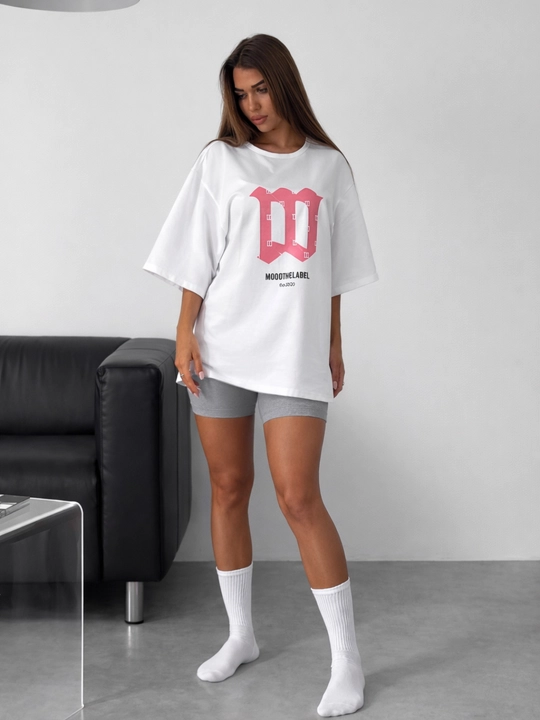 Женская футболка oversize с принтом, свободный крой, S–XL - 