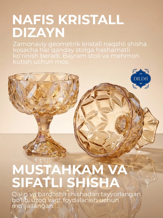 Martini va fujer to'plami, shishali, 6 dona, sharbat va shirinliklar uchun