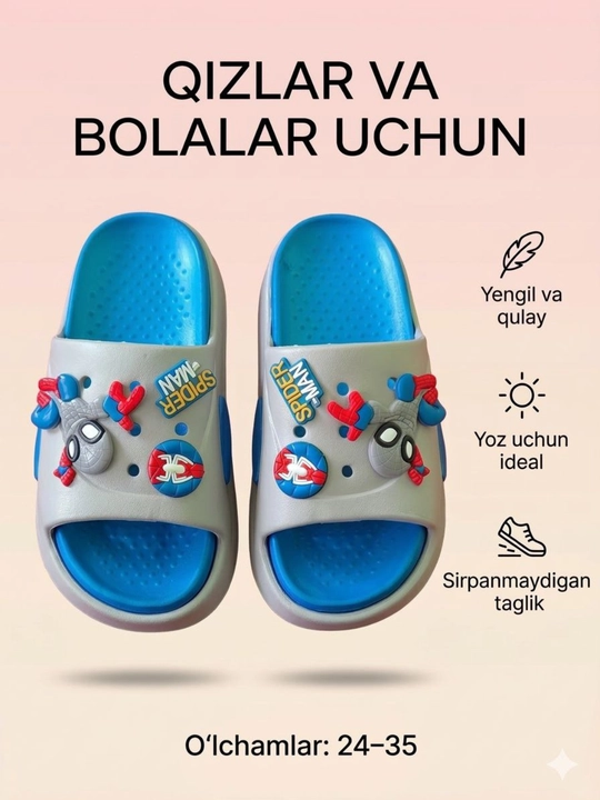 Bolalar va qizaloqlar uchun yozgi shippaklar tapichka – qulaylik va quvonch bir qadamda - 