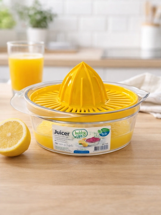 Sitrus mevalar uchun qo‘lda ishlatiladigan sharbat siqqich, konteyneri bilan, 500 ml