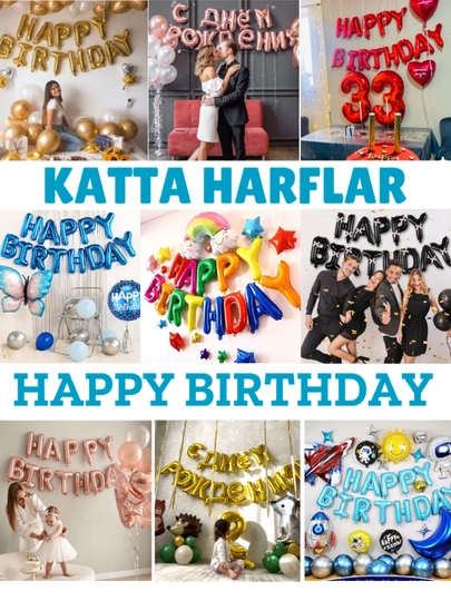 Шарики буквы Happy Birthday с днем рождения, надпись гирлянда на стену, набор для фотозоны