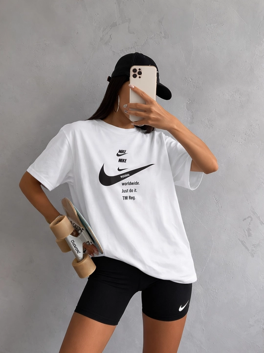 Женский костюм двойка: футболка oversize и велосипедки - 