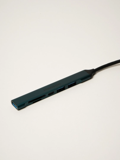 Hanson USB-C Hub 6-in-1 | USB 3.0, SD/TF, 5Gbps tezkor adapter
