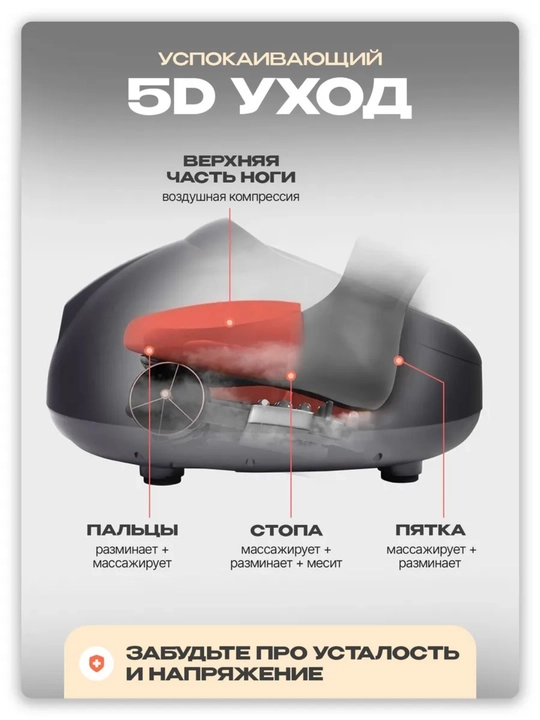 Oyoqlar uchun elektr massajer, 4D shiatsu oyoq massajori, isitish va havo bosimli massajor