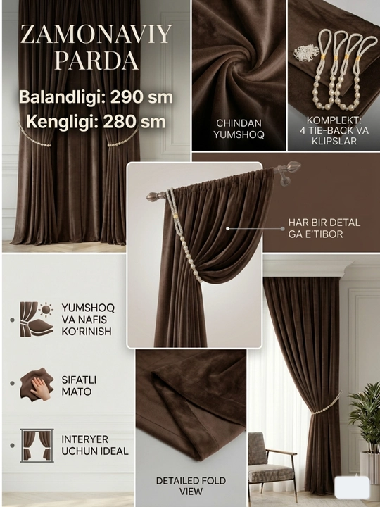 Parda, zamonaviy interyer pardasi