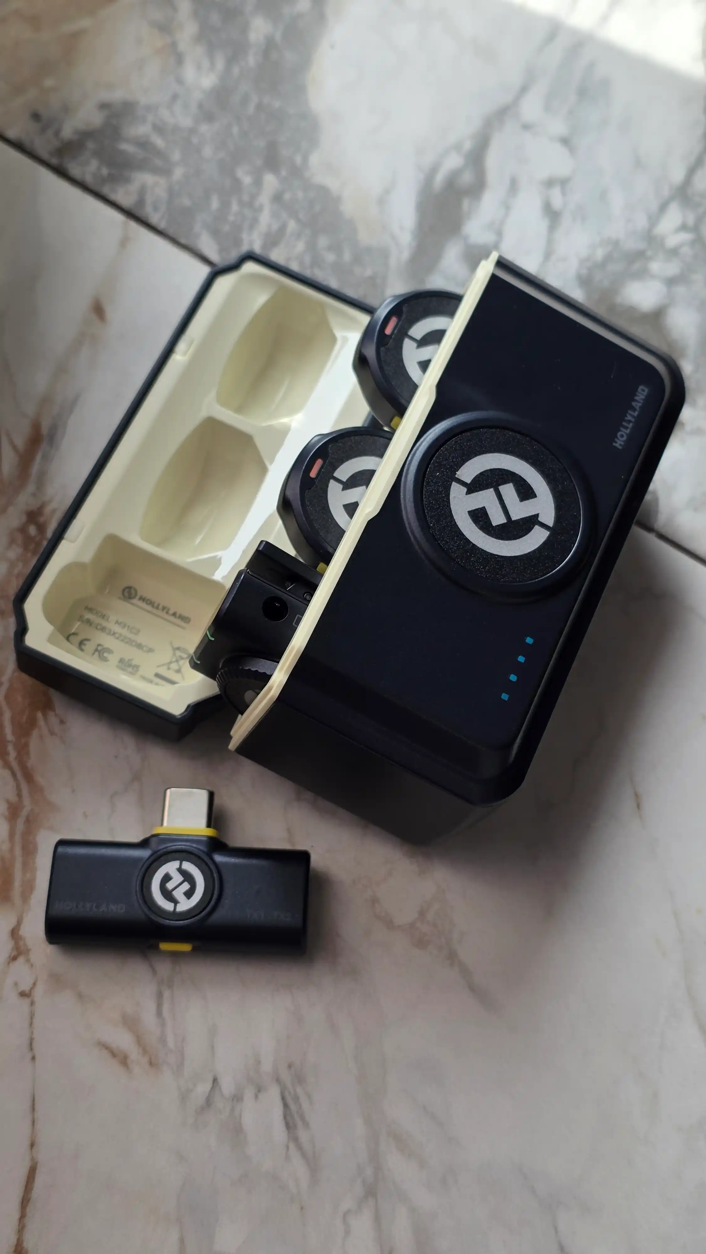 Simsiz mikrofon Hollyland Lark M2 Mini Combo TYPE-C iPhone va Android uchun, 40 soat