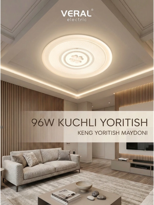Yorug'lik diodli qandil, 96 Vt plafon, shift yoritgichi, 50 sm  yotoqxona va oshxona uchun