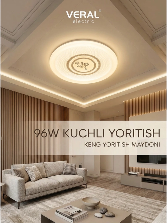 Yorug'lik diodli qandil, 96 Vt plafon, shift yoritgichi, 50 sm  yotoqxona va oshxona uchun