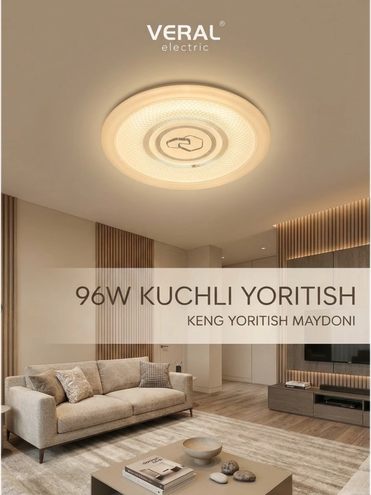 Yorug'lik diodli qandil, 96 Vt plafon, shift yoritgichi, 50 sm  yotoqxona va oshxona uchun