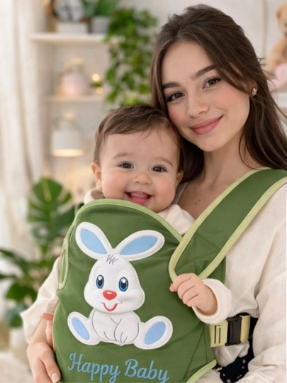 Кенгуру-переноска для малыша Happy Baby — ENJOYBA-KENGRU-САЛАТ