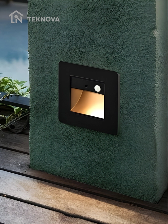 Aqlli zinapoya LED yoritgichi, harakat sensori bilan, 86×86 mm, 5 rang, avtomatik yoqilish