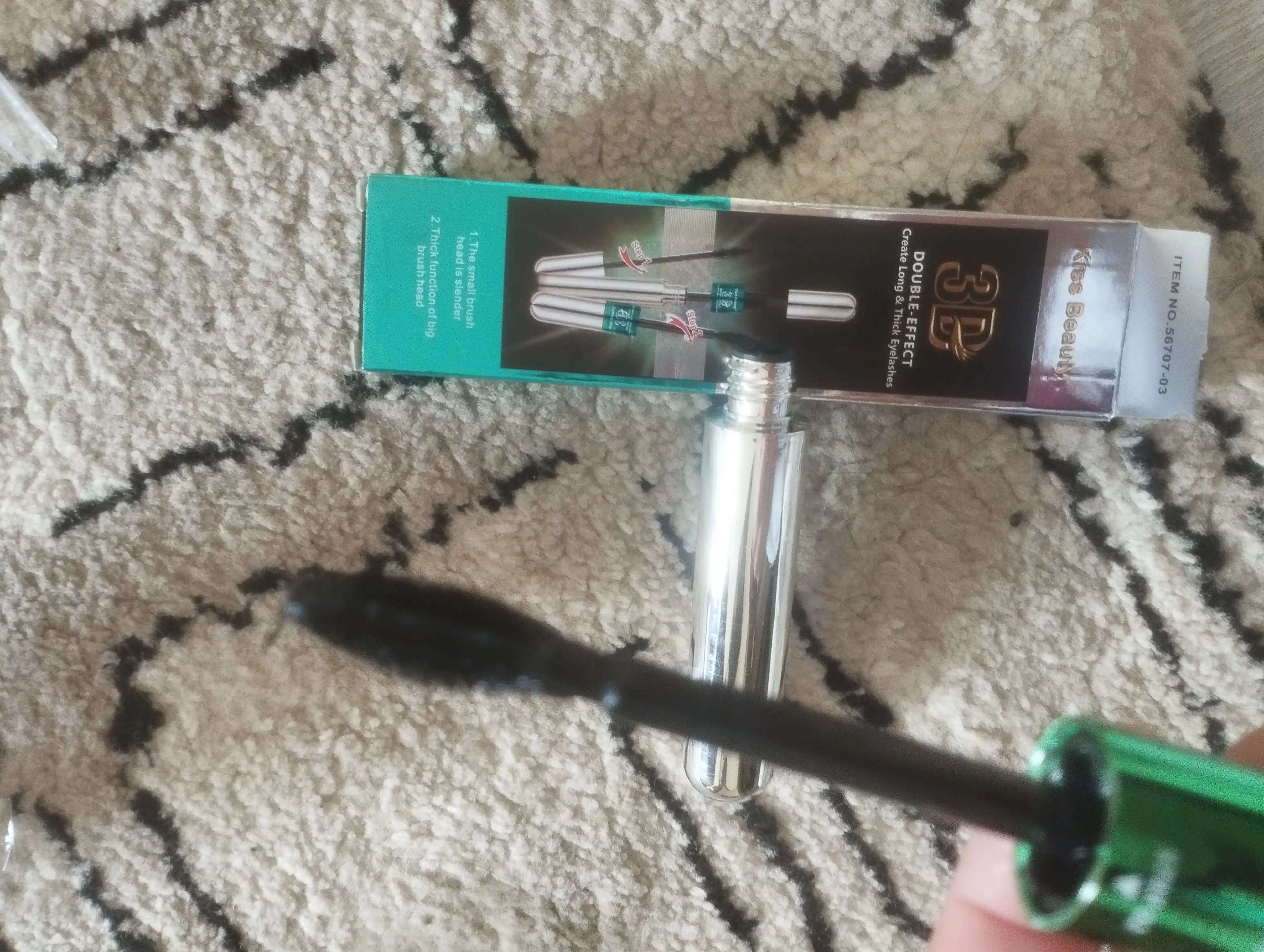 Тушь для ресниц две щеточки Kiss Beauty 3D эффект, удлинение и объем, черная, 9 мл