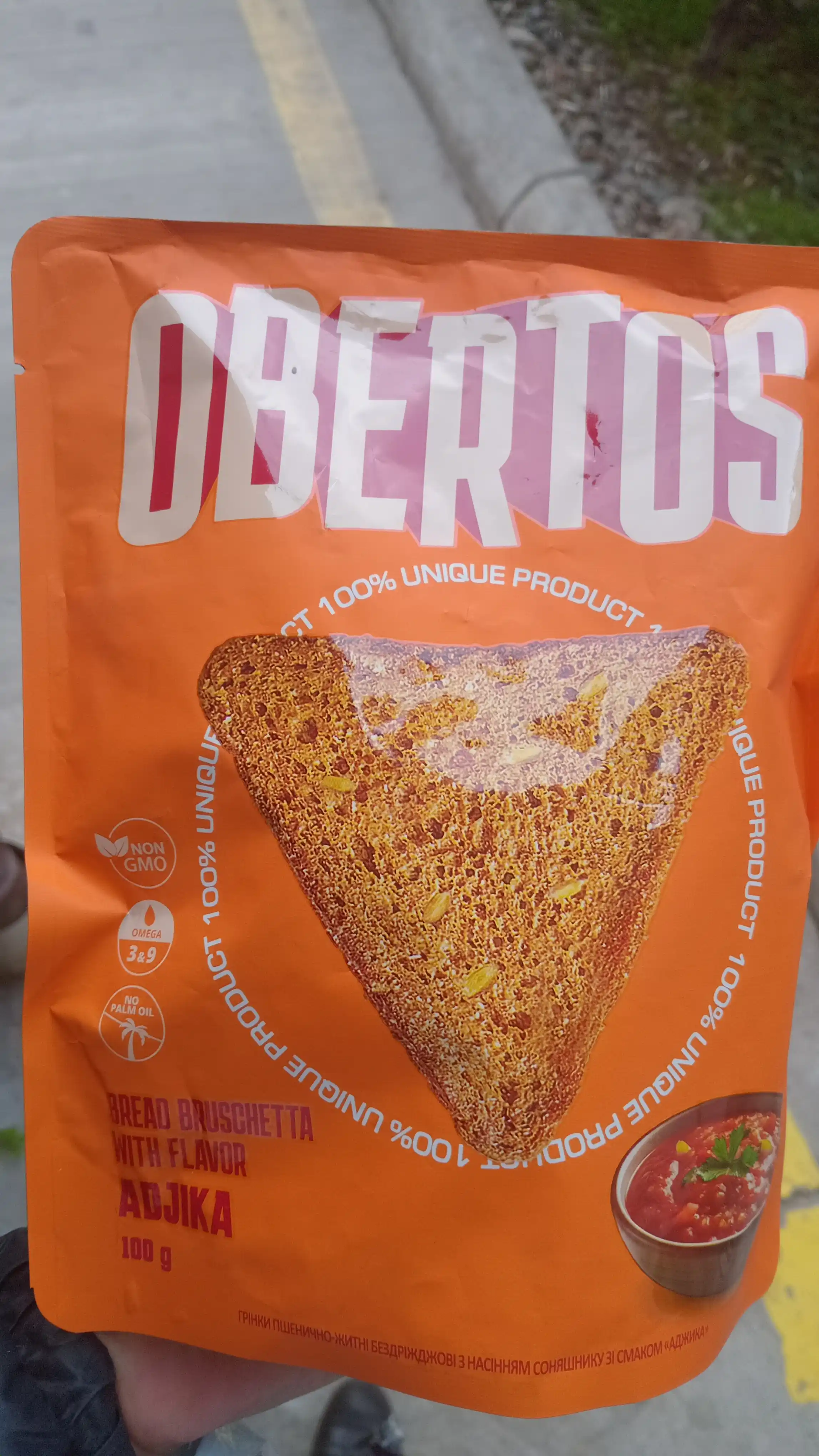 Obertos bug‘doy-jo‘xori g‘renklari adjika ta’mi bilan 100 g