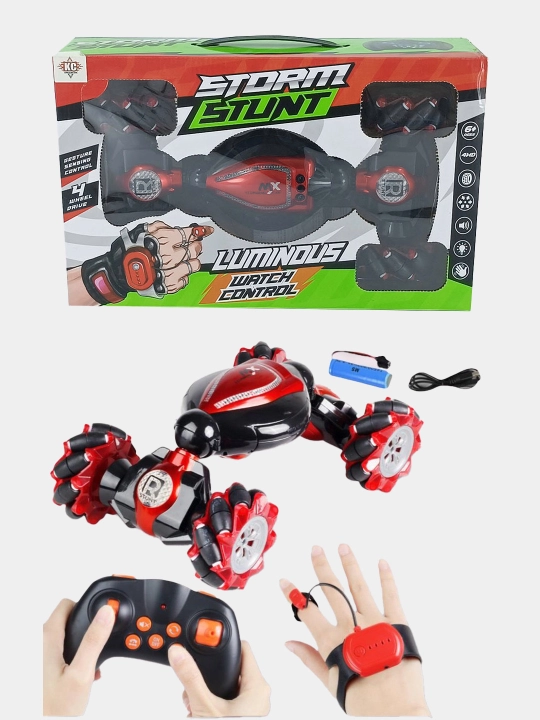 Storm Stunt Luminous 4WD ag'dariluvchi mashina, imo-ishora nazorati - 