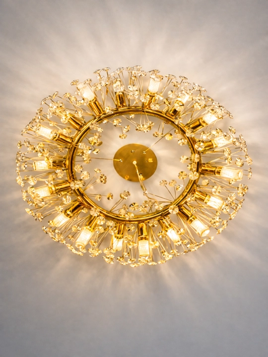"ODUVANCHIK" BILLUR QANDIROG‘I Ø 60/80 SM 11/20 LAMPA OLTIN / KUMUSH RANGLI, NAFIS DIZAYNLI