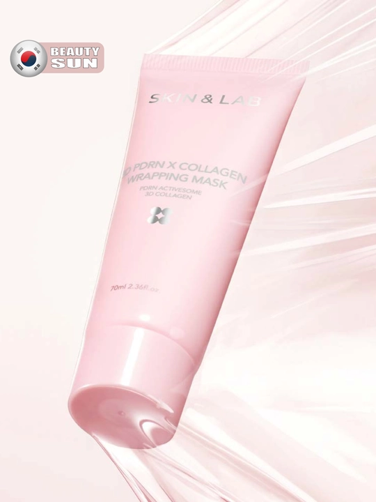 Yorqin teri uchun PDRN plyonkali niqob, Skin&Lab, 3D PDRN Collagen Wrapping Mask, 70 ml