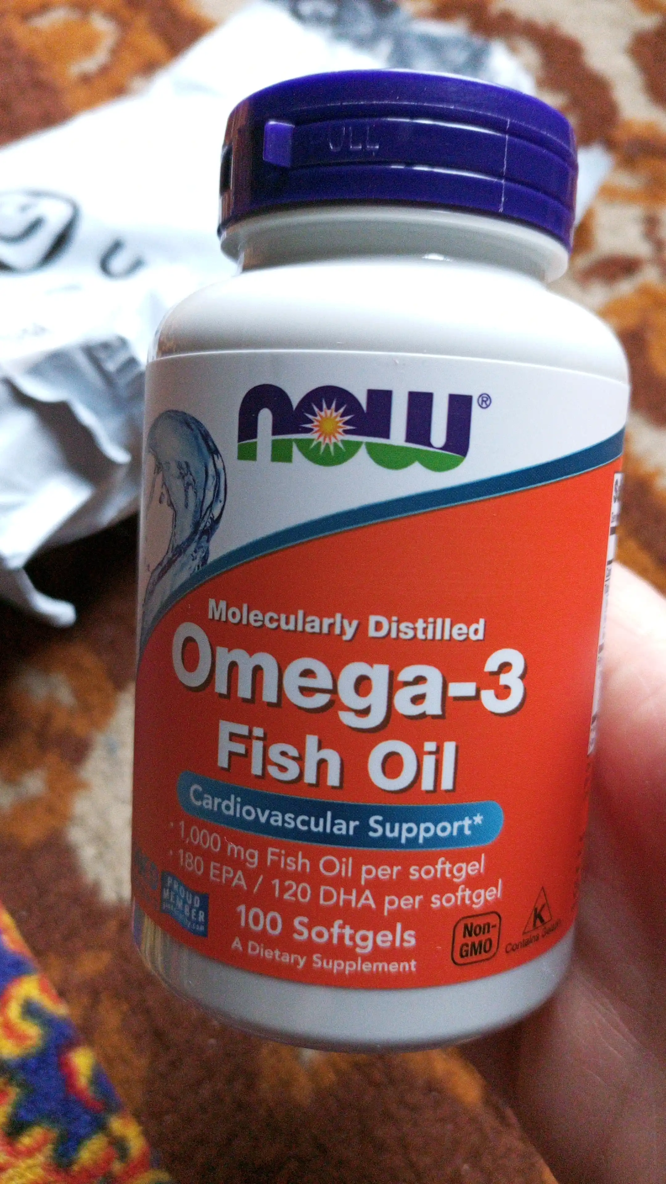 Рыбий жир Omega-3 Now Foods, 180 EPA / 120 DHA, Халяль 