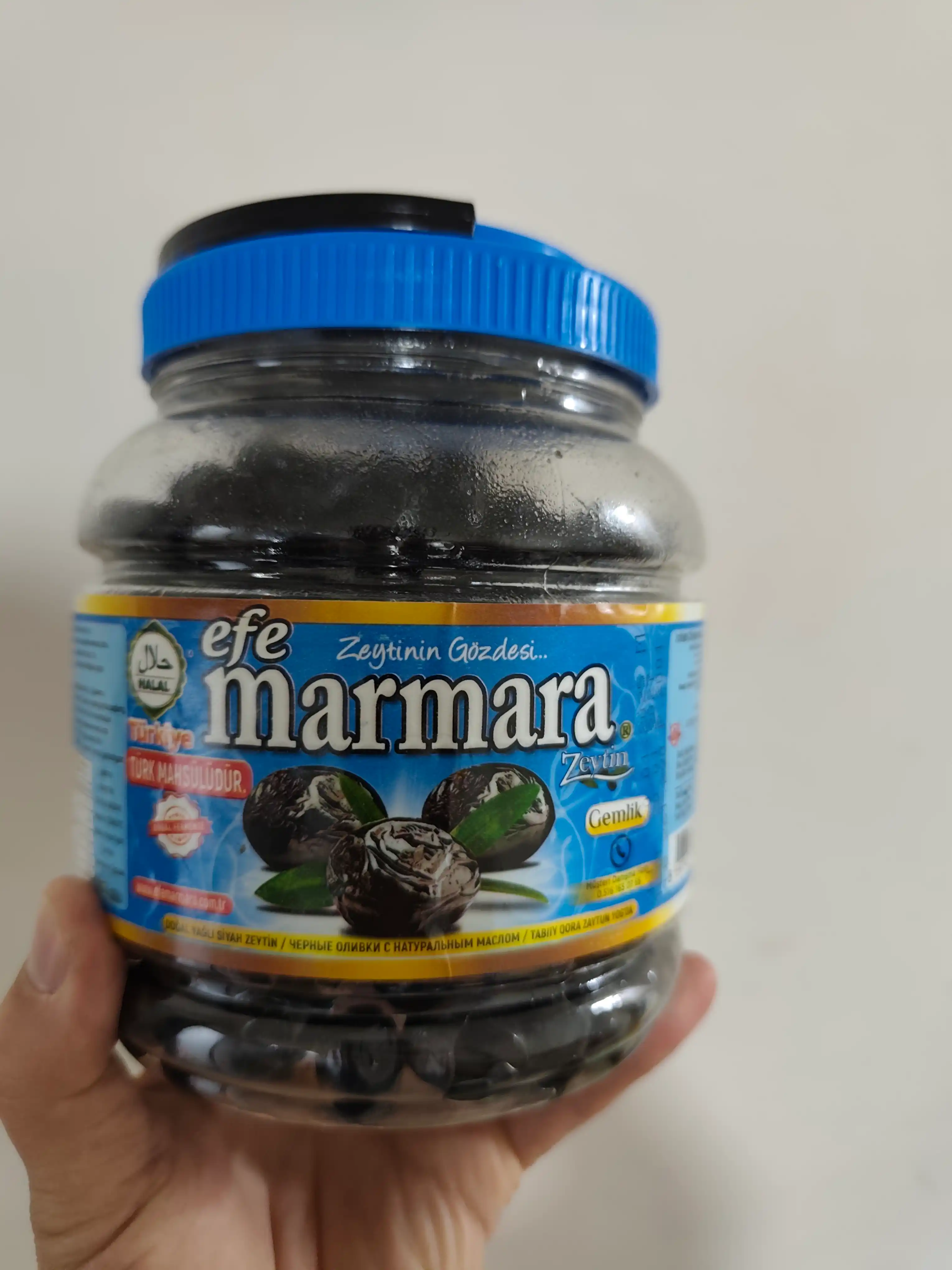 Turkiyaning qora zaytun danakli, vakuum qadoqda, Efe marmara