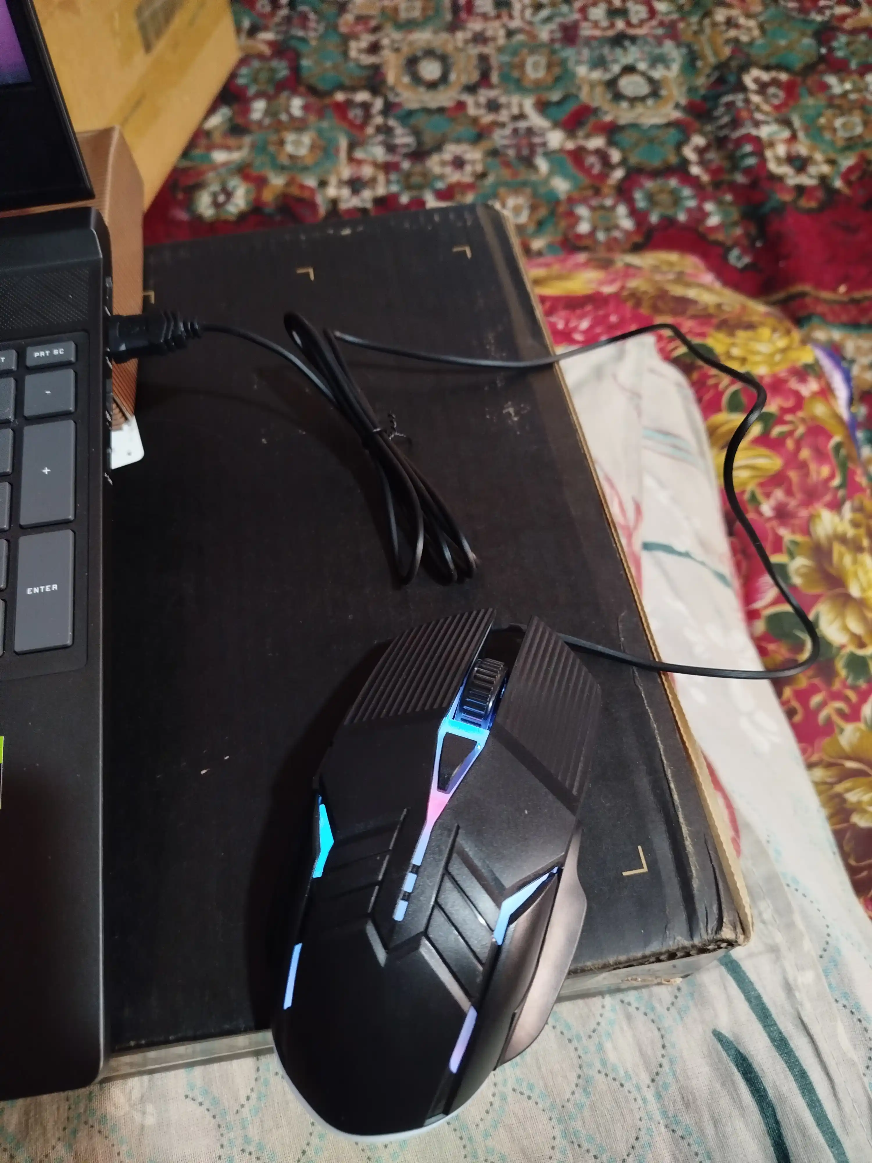 Проводная  игровая мышь GM6,  3200DPI со светодиодом RGB