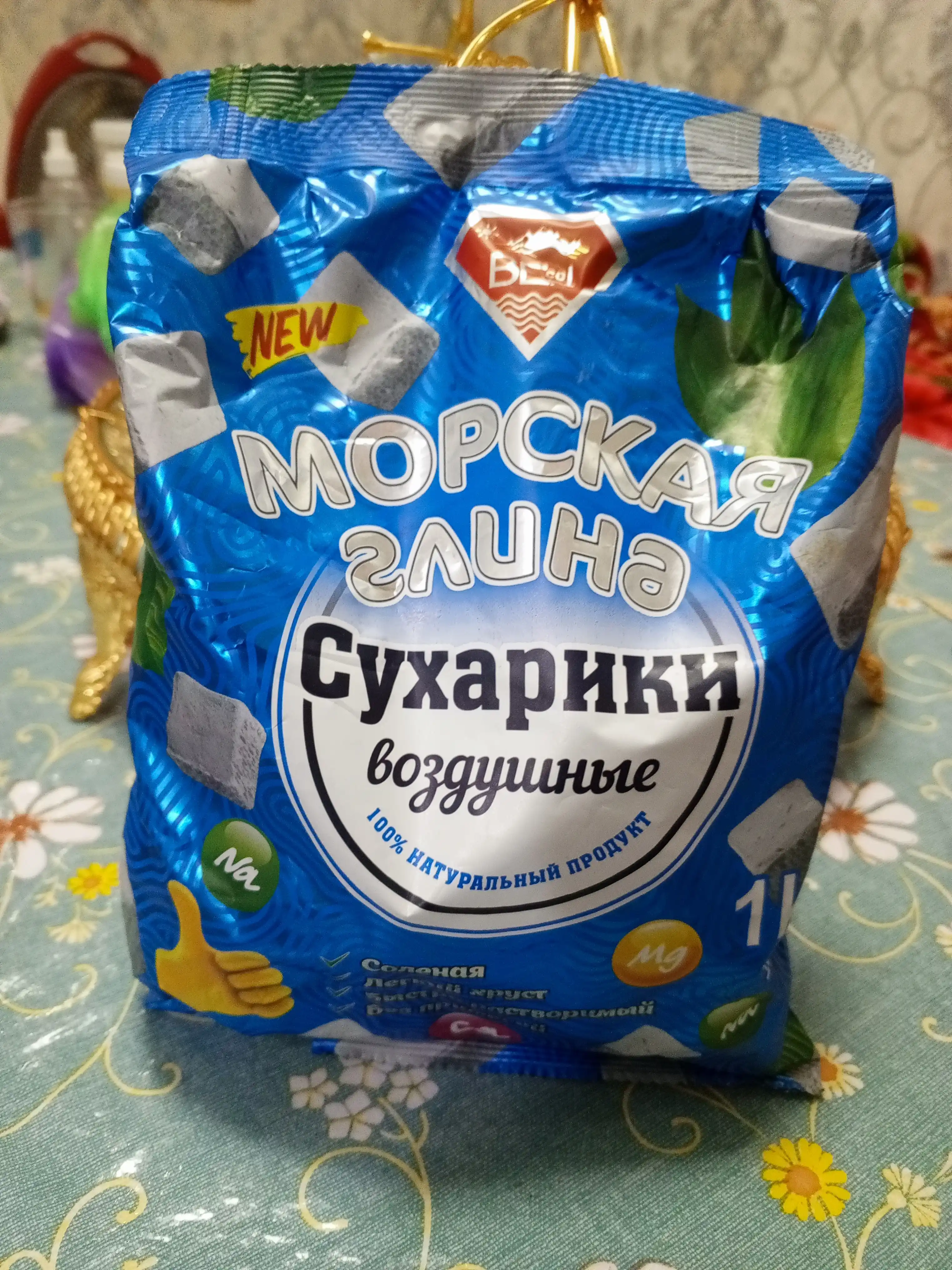 Сухарики из морской глины, 100 % натуральные, солёные, лёгкий перекус, быстро растворимые